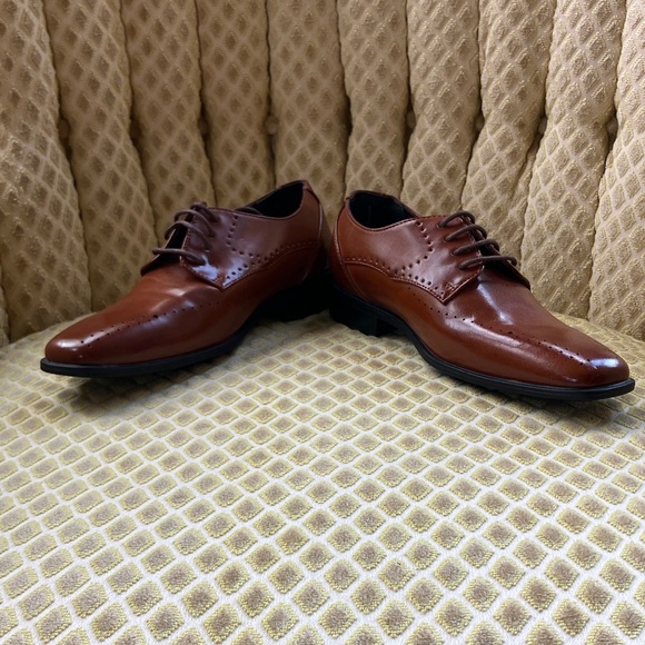 Stacy Adams Atwell Cognac Oxford Lace Up Shoes * BOYS 3M* NWOT - Picture 1 of 5